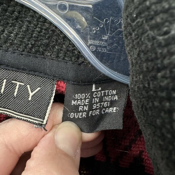 vintage SOUTHWESTERN AZTEC jacket blazer cotton western silver buckle colorful L - Picture 9 of 9